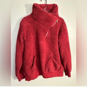 Cozy warm Red Sherpa Sweater Large